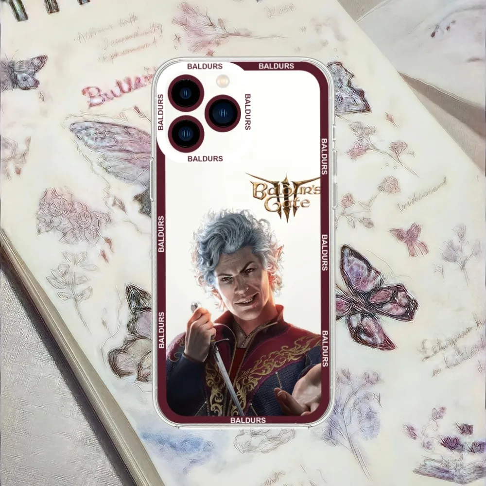 Game B-Baldur\'s Gate III Astarion Phone Case For iPhone 13 14 Mini 11 12 Pro Max Transparent Shell