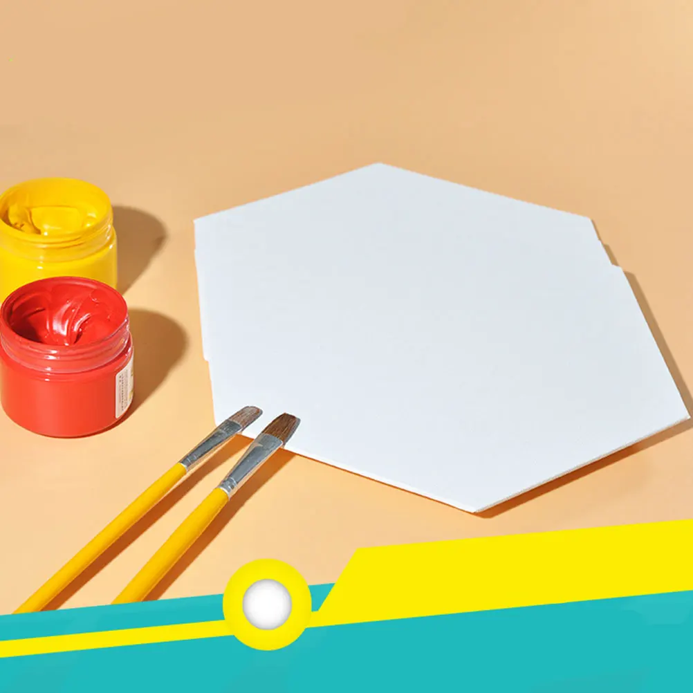 

3 Pcs Oil Painting Board Blank Canvas Boards Artist Panel Sketchpad Supplies for Adults Hexagon Shaped