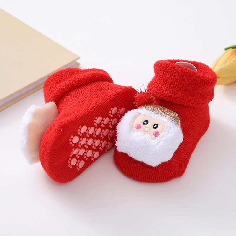 0-3 Years Children Stockings Baby Thickened Terry Xmas Warm Stuff Boy Girl Christmas Winter Clothing Accessories Toddler Socks