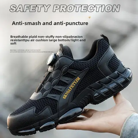 Chaussures de sécurité saisonnières, légères et respirantes, Protection de la tête en plastique, Anti-écrasement, Absorption des chocs, isolation, boucle rotative, nouvelle collection