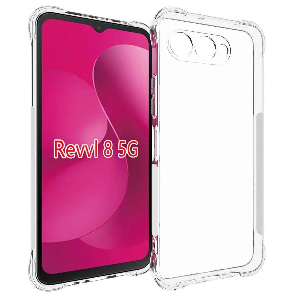 TPU Transparente Abdeckung für T-Mobile Revvl 8/8 Pro 5G Fall Vier-Krümmer Stoßfest Telefon Schutzhülle Fundas capa Coque