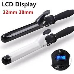 Professional 32mm 38mm LCD Display Hair Curler Adjustment Temperature Hair Curl Irons Curling Wand Roller Hair Styling Tools