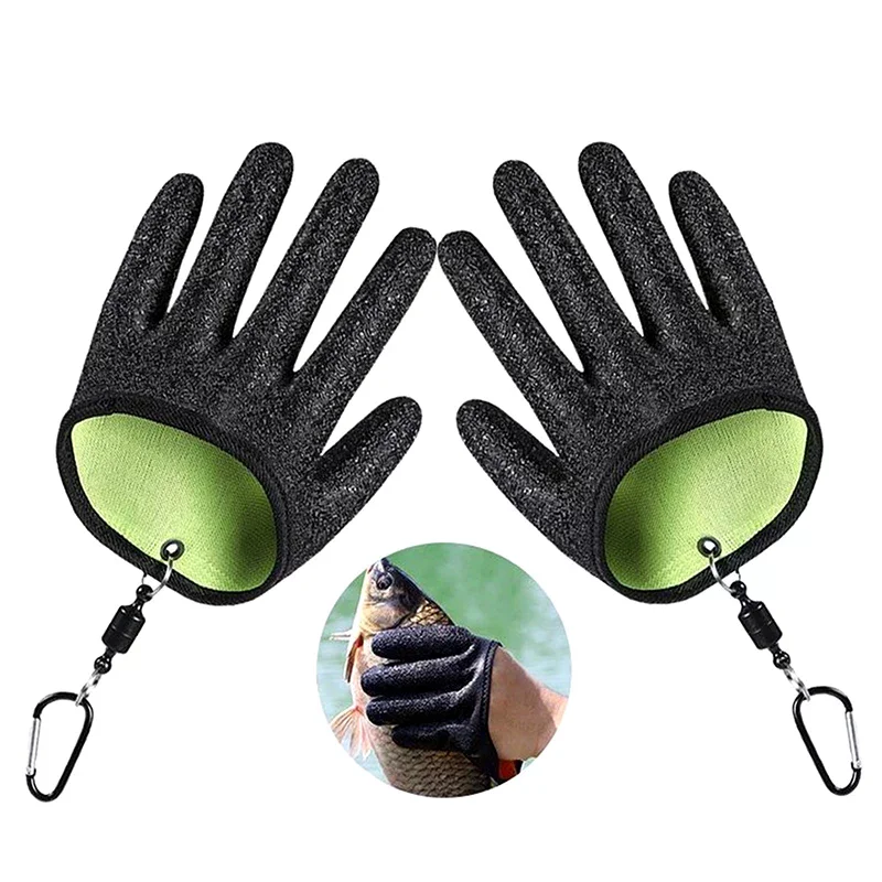 /HTF/Fish Catch Gloves Fishing Glove With Magnet Hook Non-Slip Gloves Catching Fish Latex Hunting Gloves For Accessories 1/2 Pcs