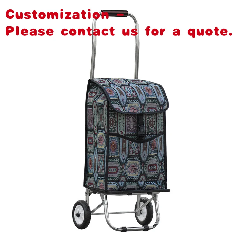 

custom.Folding Grocery Cart Elderly, Supermarket, Market, Shopping Cart, Stainless Steel Frame, Pull Rod Truck