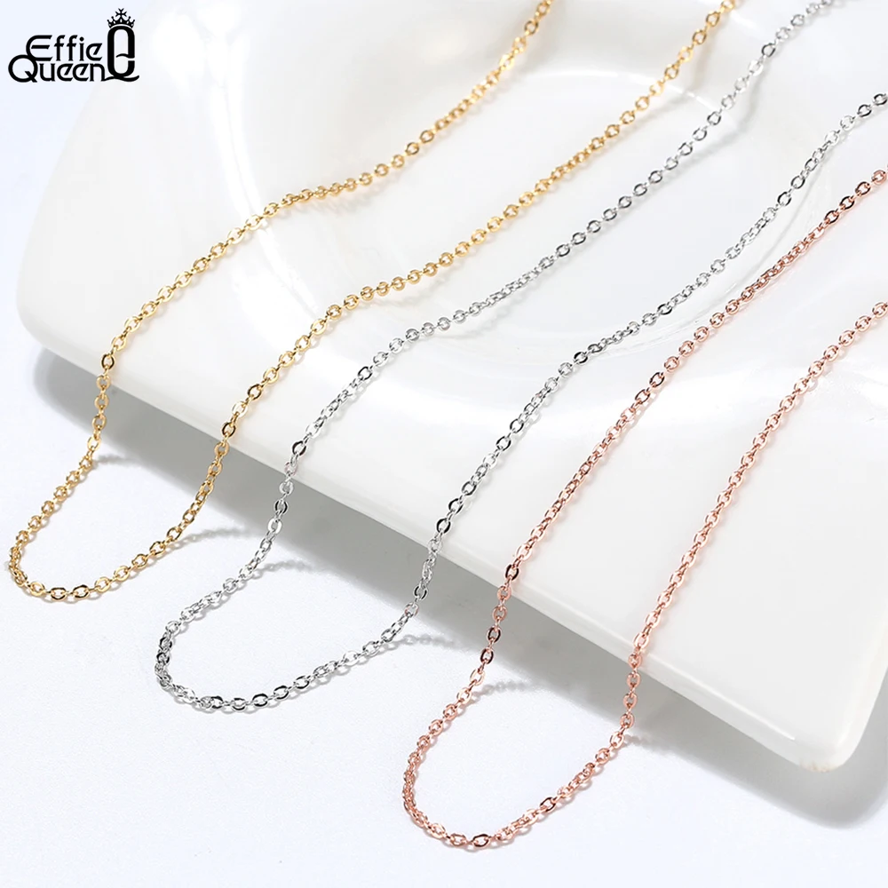 Unisex 925 Sterling Silver Basic Chain Necklace