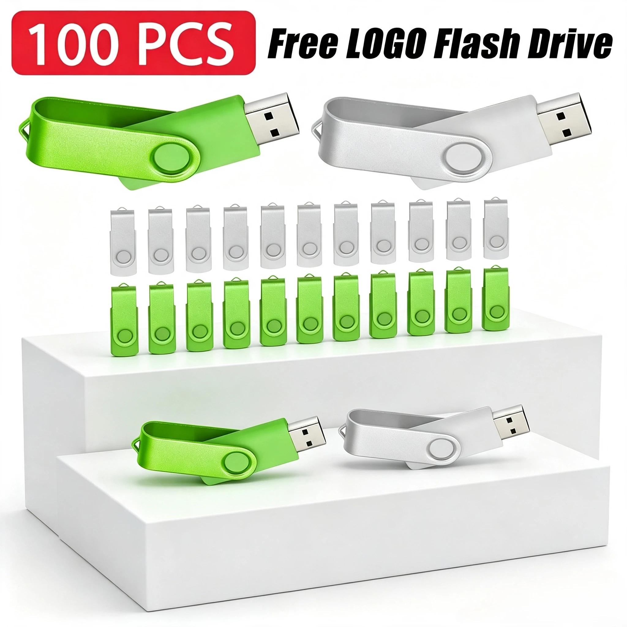 100PCS USB 2.0 Pendrive 128GB 64GB 32GB 16GB 8GB USB Flash Drive 4GB 2GB Free Custom logo 2.0 USB Flash Drive Stick Gift