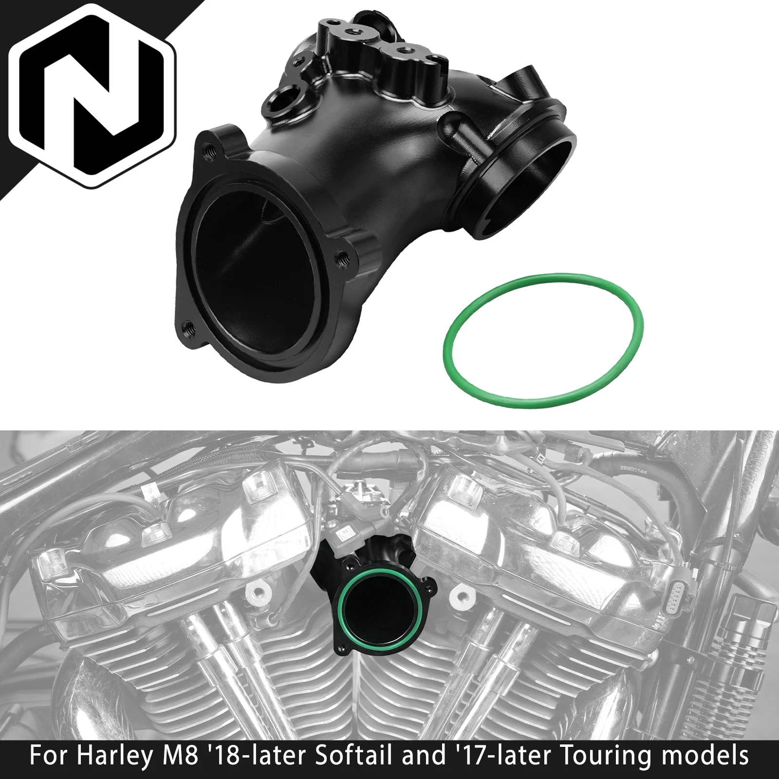 M8 57mm Intake Manifold For Harley 2018-later Softail And 2017-later Touring Street Glide Road Glide Road King Low Rider Fat Boy