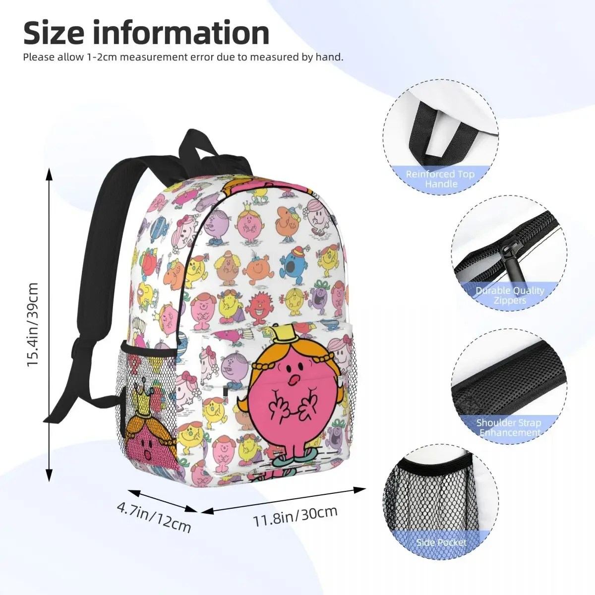 Little Miss Princess Backpacks Boys Girls Bookbag Casual Children School Bags Travel Rucksack Shoulder Bag Large Capacity