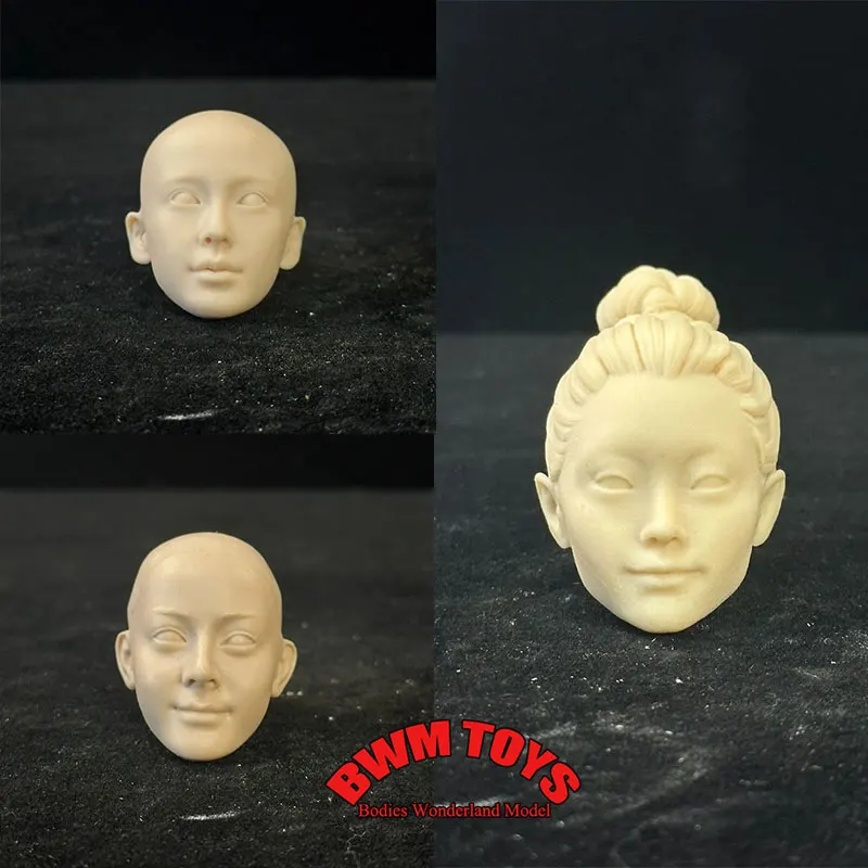 Unpainted DIY 1/6 Female Soldier Dilraba Angelababy Yi Song White Model Head Chinese Film TV Actors Head For 12in Action Figure