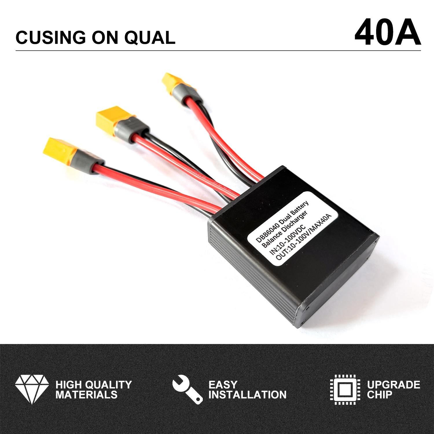 Esoulbike Dual Battery Discharge Converter Balanced Discharge Module 20V-100V,20A-40A Simultaneous Connection Adapter