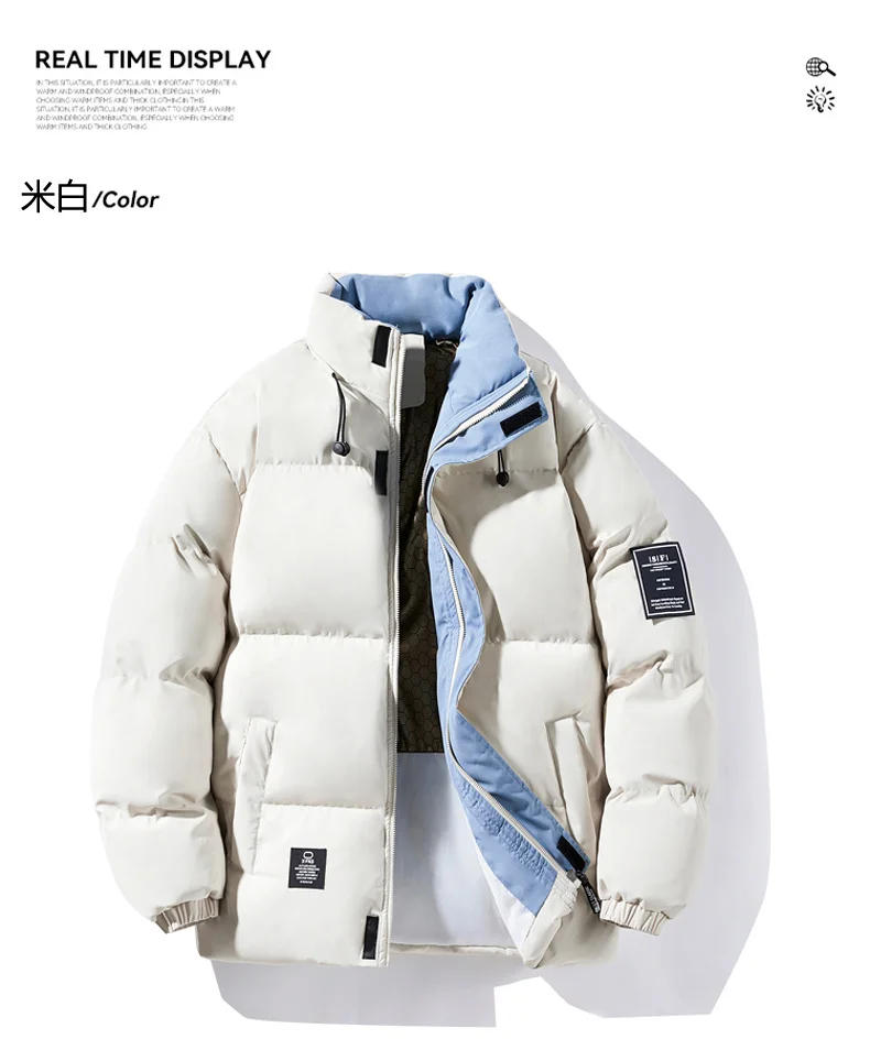 Winter Trend New Style Parkas for Men Casual All-match Thicken Cotton Jackets Stand Collar Comfortable Outerwear Fashion Warm