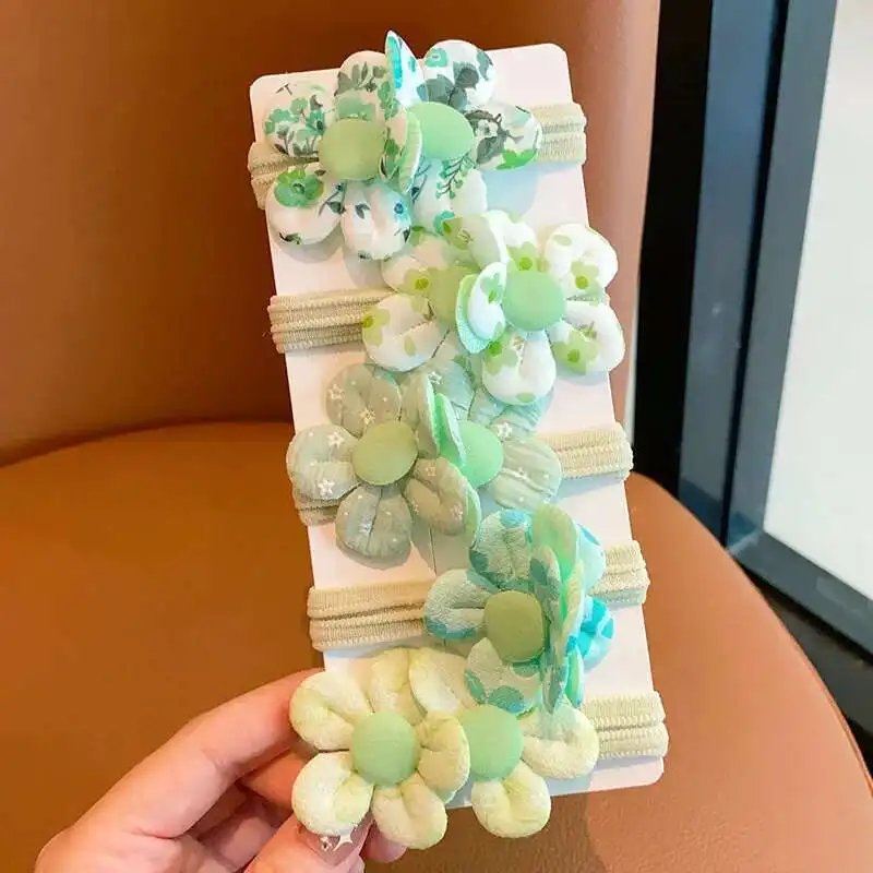 5-teilige süße elastische Haarbänder für Mädchen, Blumen- und Prinzessinnen-Haarschmuck, Kinderkrawatten, Baby-Kopfbedeckung, modische Haarbänder für Kinder