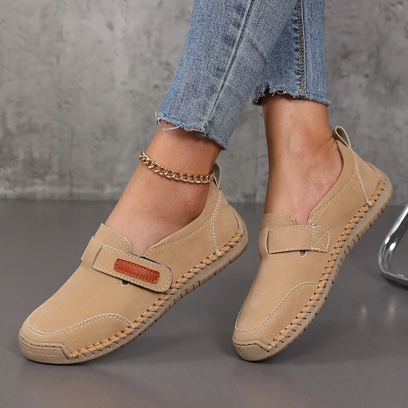 

Comfortable Slip on Loafers Women Leather Moccasins Walking Summer Direct Sales Handmade Shoes Casual