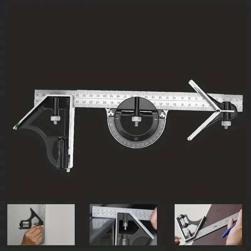 3 In 1 300mm Adjustable Measuring Ruler Multi Combination Square Angle Finder Protractor Tools 3 In 1 300mm Adjustable Measuring