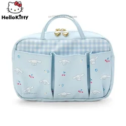 Sanrio Cartoon Cinnamoroll Hello Kitty Washing Handbags Y2k Kuromi Melody Pink Blue Portable Zipper Mommy Bag Cosmetic Case