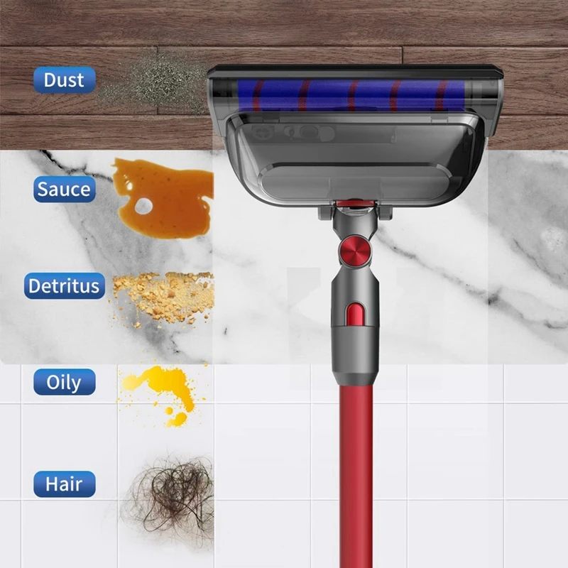 Mop Headไฟฟ้าสําหรับDyson V7 V8 V10 V11 V15 เครื่องดูดฝุ่น,Mopสิ่งที่แนบมาพร้อมLEDไฟหน้าอ่างเก็บน้ําน้ํา