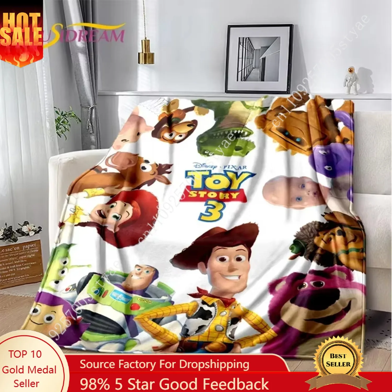 

Cartoon 3D Toy Story Disney Soft Flannel Blankets,Throw Blanket Comfortable Blanket for Picnic Beds Sofa Home Bedroom Cover