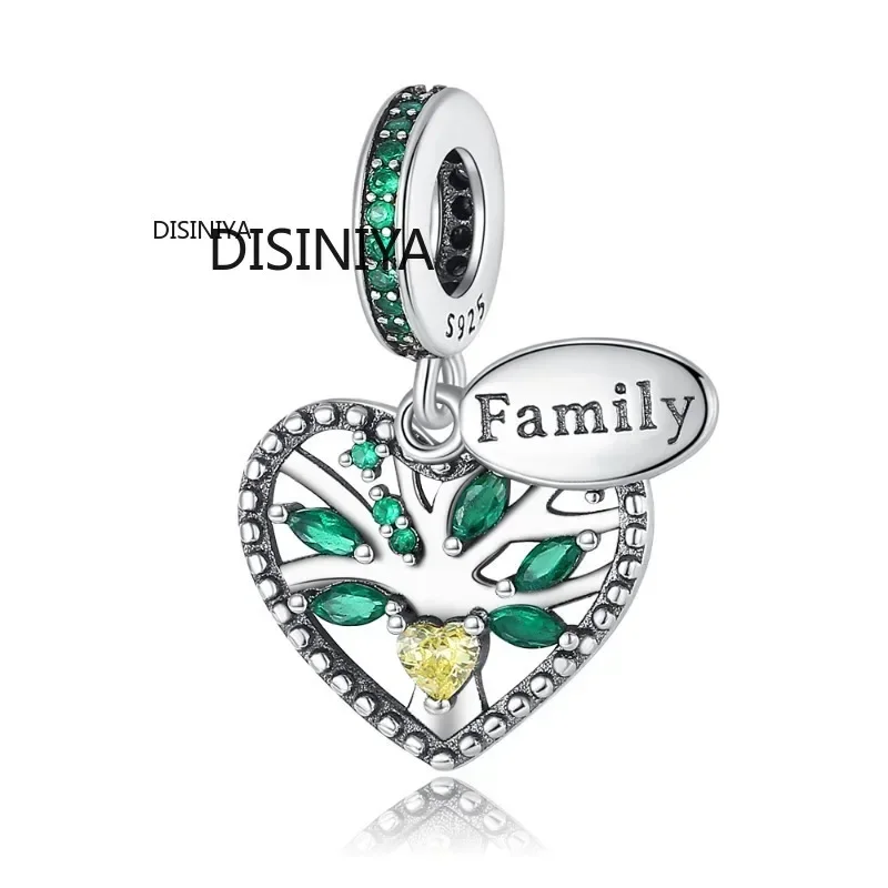 925 Silver Flower and Bird Charm Sunflower Pendant Love Tree Suitable for Original Bracelets and Bracelet Boutique Jewelry DIY