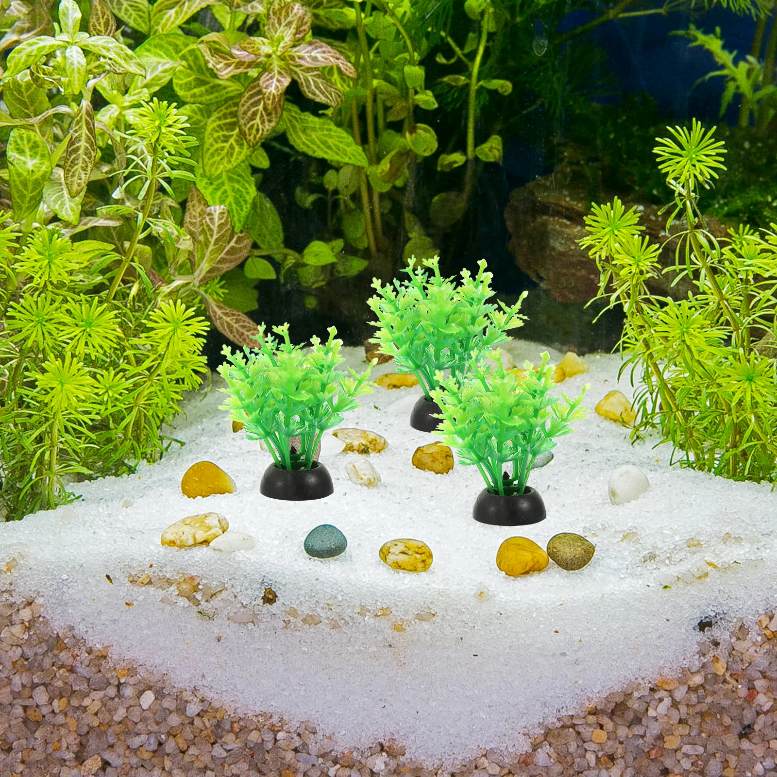 

20 Pcs Tall Freshwater Plastic Aquarium L scaping Water Plants for Fish Tank Decor Betta Plants Toys Grass Pet Supplies L scape