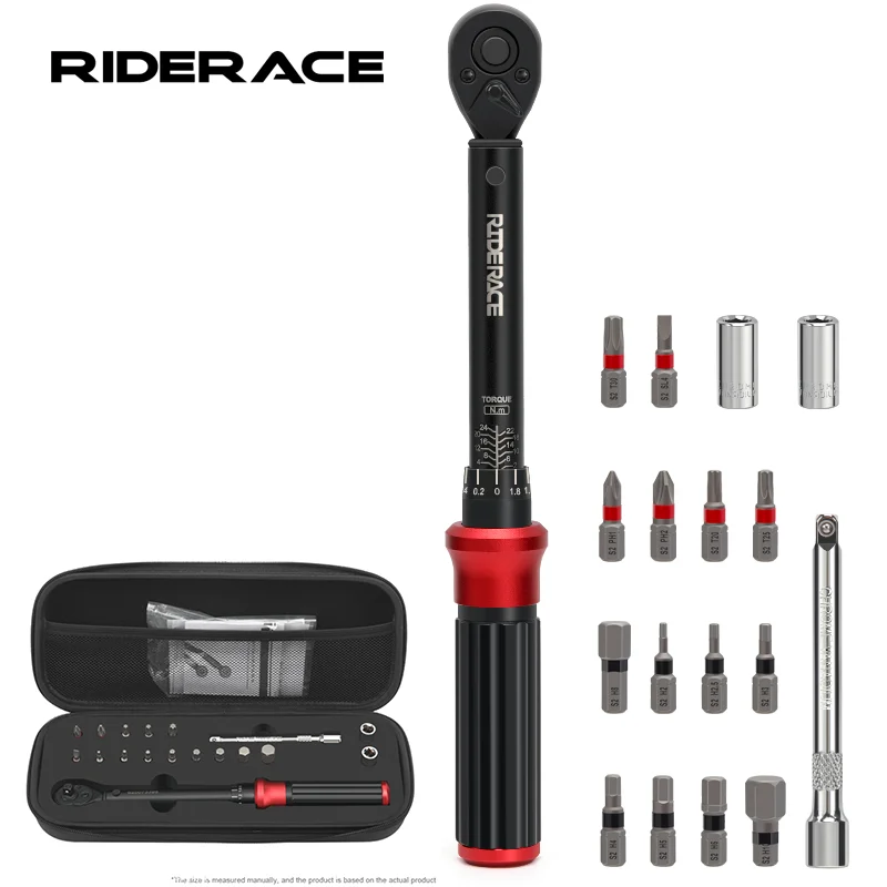 AliExpress riderace RIDERACE Bicycle Torque Wrench Set 18Pcs 1/4" 2-24Nm Dual Direction Bike Allen Key Tool Socket Spanner Pro Motorcycle Repair Kit
