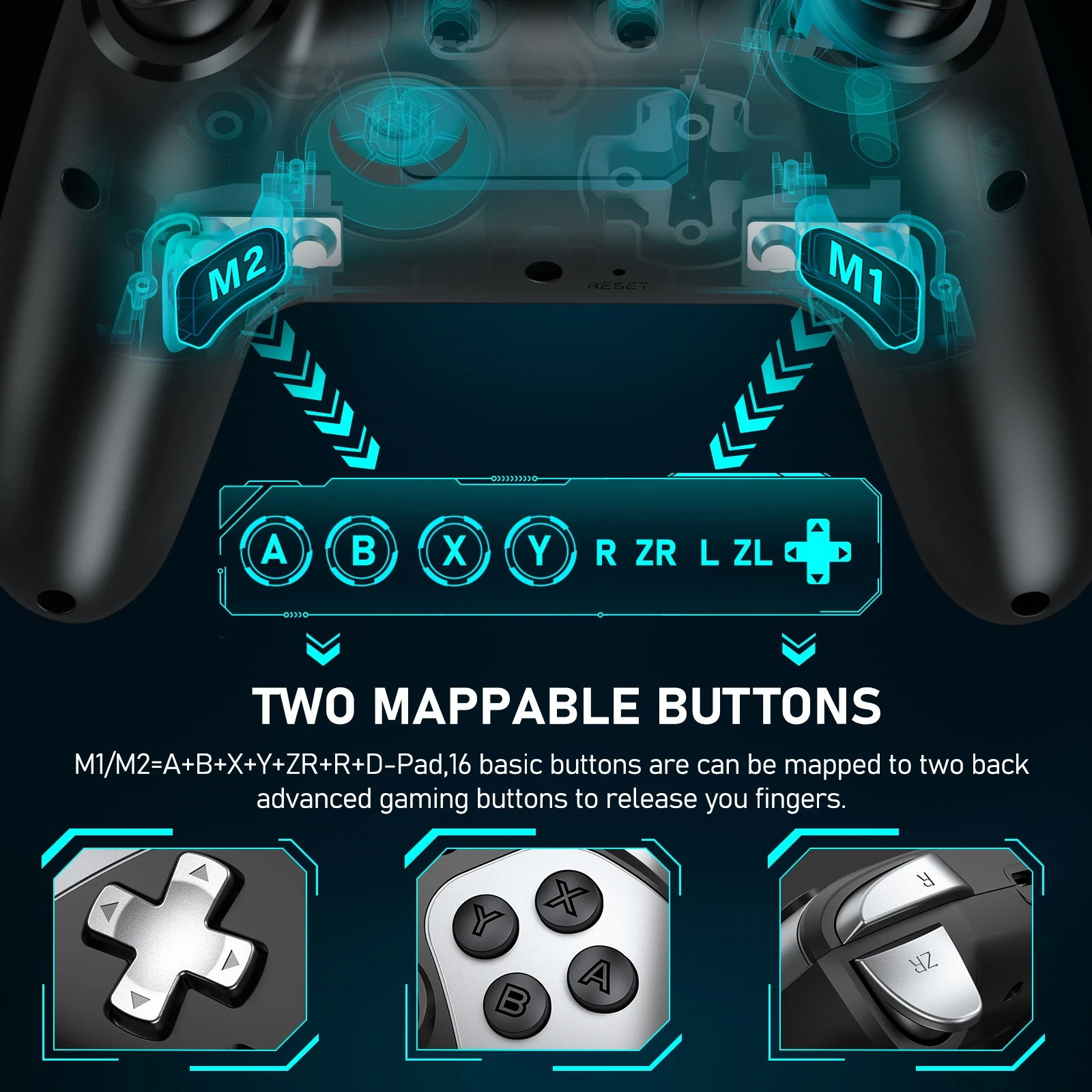 Wireless Controller For Switch OLED Console with 2 Program Keys Dual Motor Vibration Pro Gamepad For Nintendo Switch Accessories