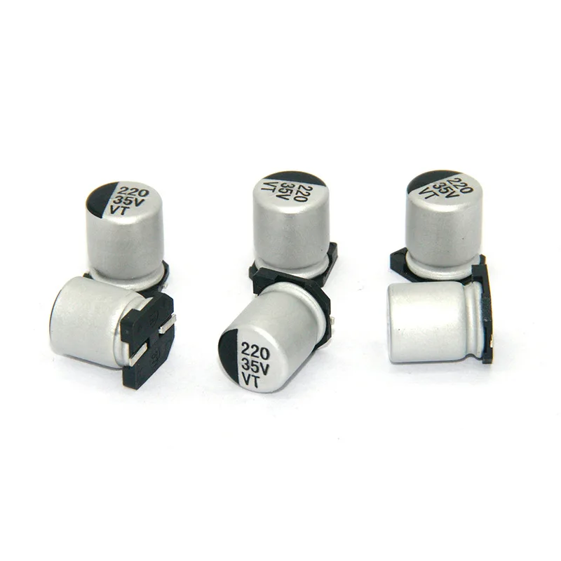 40pcs 35V 220uF SMD Aluminum Electrolytic Capacitor VT 8x10mm for Industrial Power Supply Audio Equipment