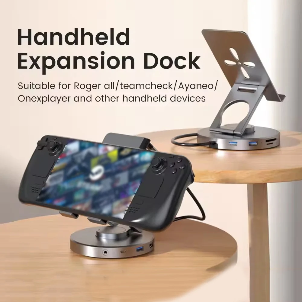 محطات إرساء ذات دعامة دوارة 10 في 1 محاور USB من النوع C إلى HDMI2.0 4K 60 هرتز USB 3.0 5Gbps نقل سريع PD100W لأجهزة الكمبيوتر المحمول