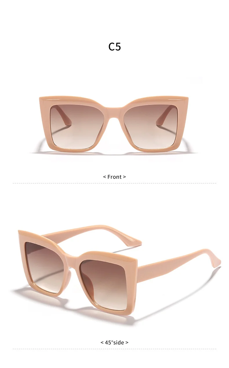 Cat Eye Sonnenbrille Damen Vintage Übergroße Sonnenbrille Damen Luxusmarke – Detail 5