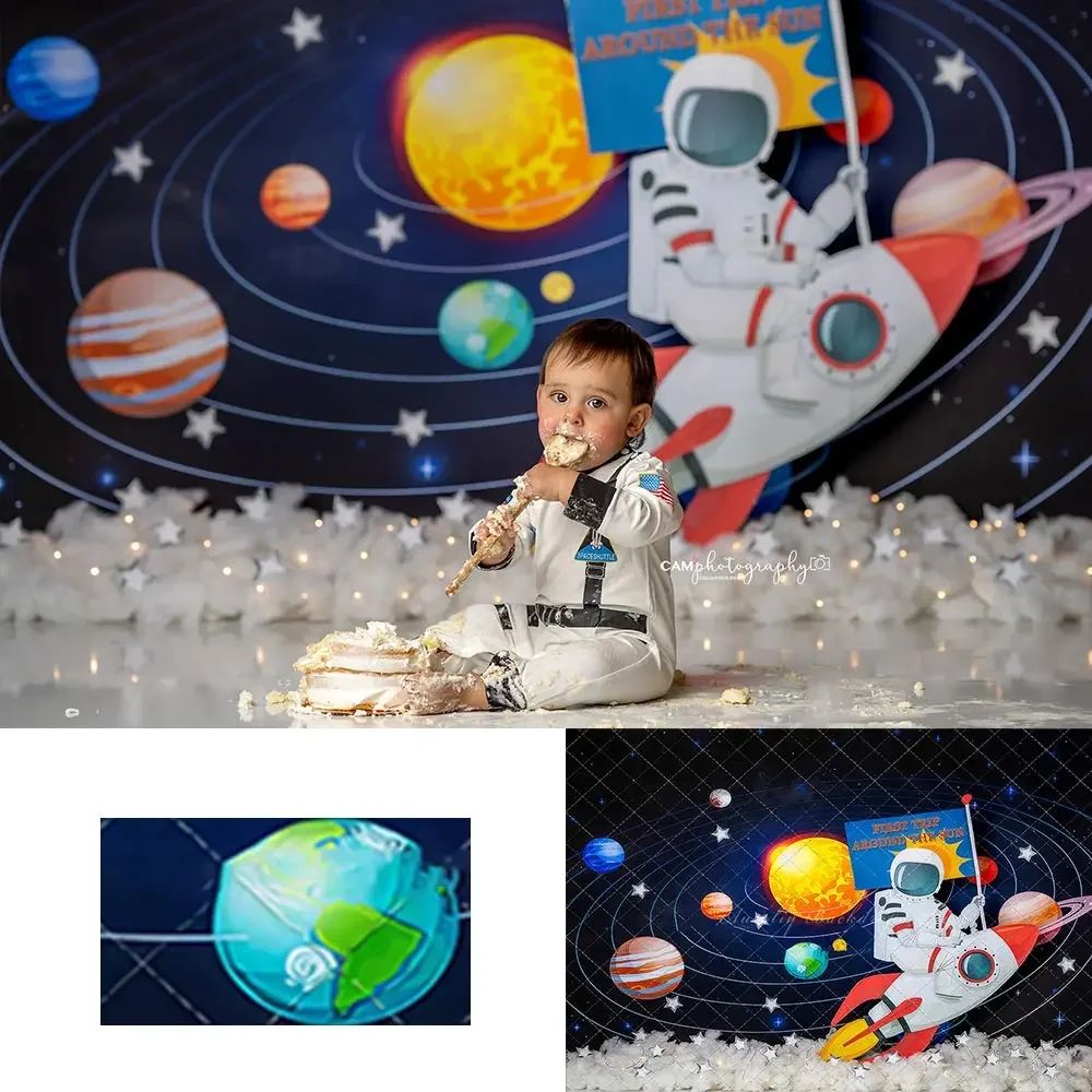 

Фон для дня рождения в космосе для мальчиков, детский торт, реквизит для фотосессии для детей и взрослых, фоны для фотосессии