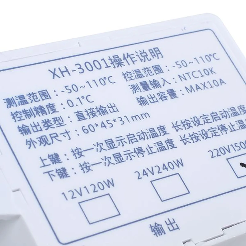 4 pces 220v ac digital led controlador de temperatura Xh-W3001 para incubadora interruptor de aquecimento de refrigeração termostato sensor ntc