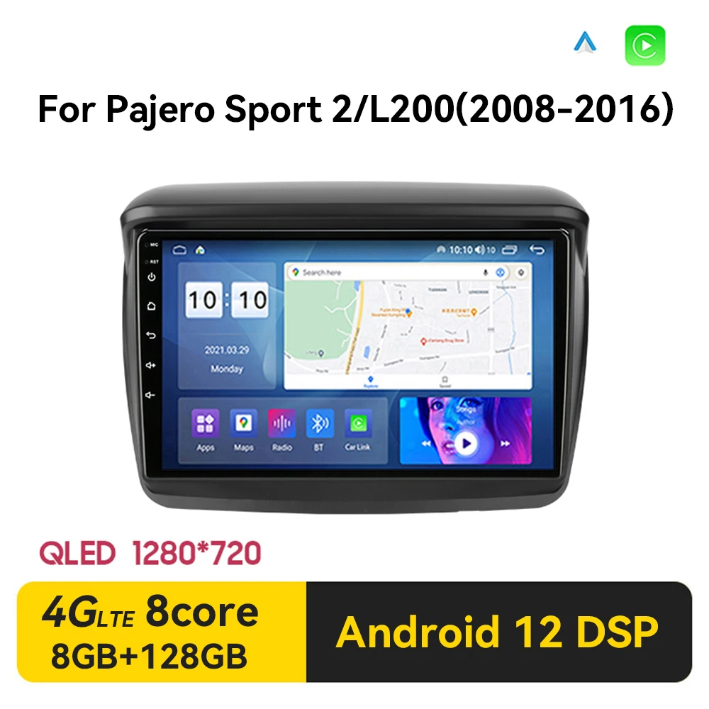 2 din Autoradio für Mitsubishi Pyjero Sport 2 l200 Triton 2013-2018 Multimedia-Player Android 12 4g GPS Navigation Carplay