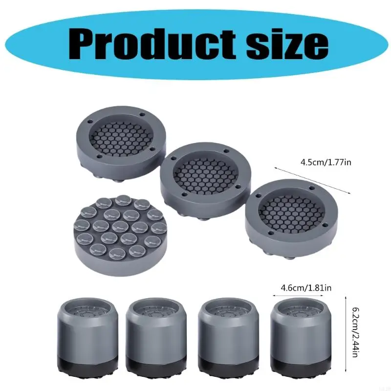 مجموعة U1JE من 8 منصات بلاستيكية ماصة الصدمات مناسبة للغسالة والمجفف لمنع المشي وضمان عمليات هادئة