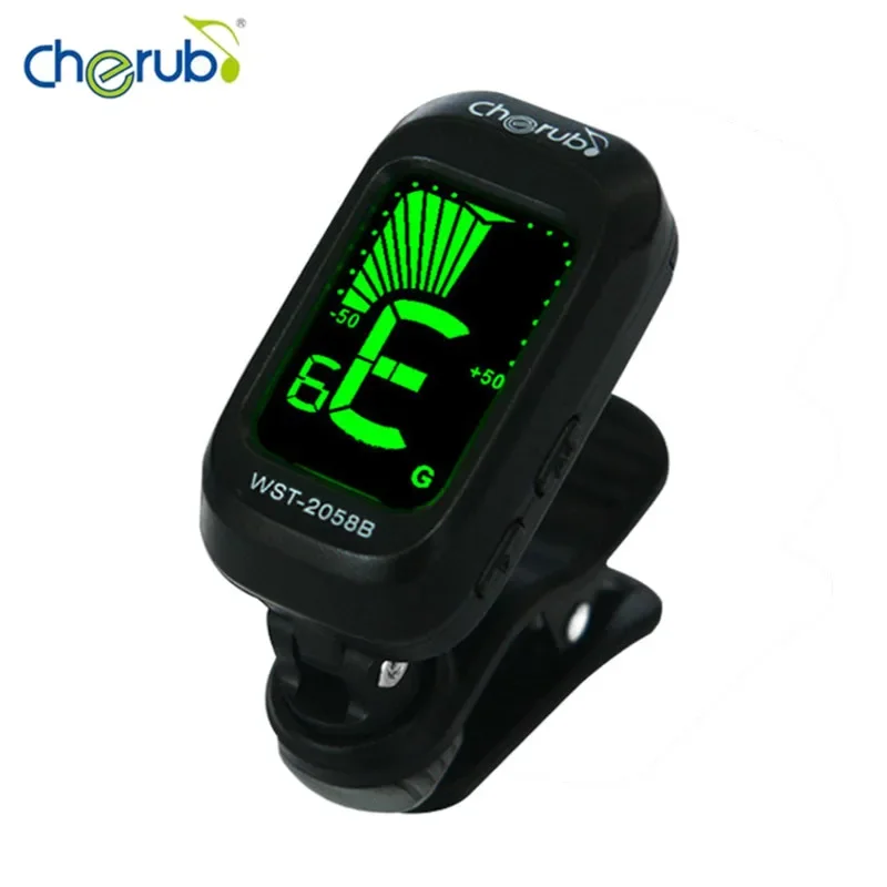 WST-2058B Auto Clip-on Tuner Chromatic Guitar Bass Violin Ukulele C Ukelele D B Bb Flat Tuning LCD Display Backlit Tuner