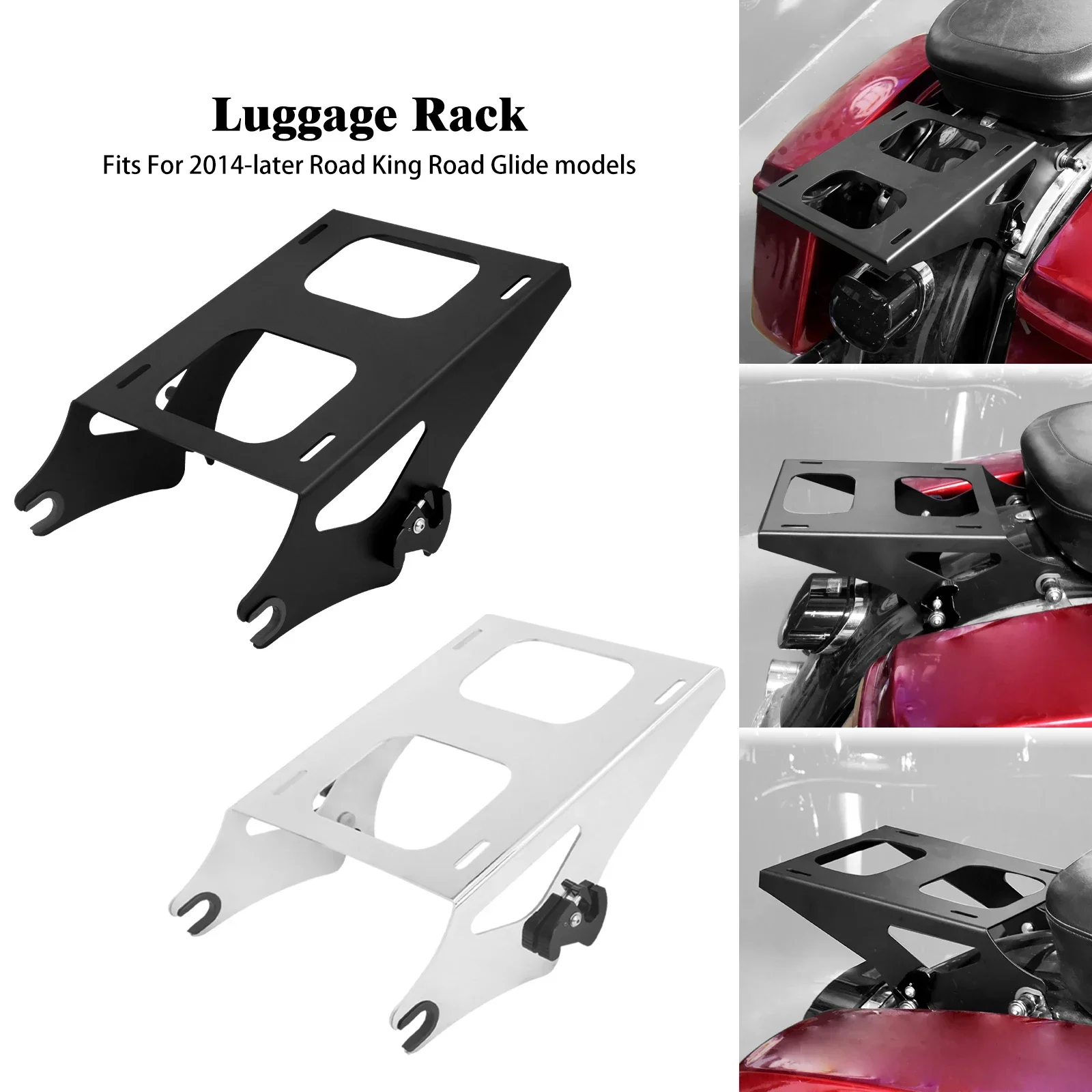 

Motorcycle Two Up Tour-Pak Pack Mount Detachable Luggage Rack For Harley Touring CVO Street Glide Road King FLHR FLHX 2014-2022