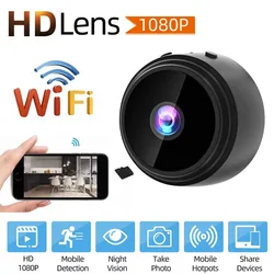 Mini caméra de surveillance IP WiFi HD 1080p, dispositif de sécurité domestique sans fil, avec vision nocturne, télécommande A9, pour enfants et animaux de compagnie