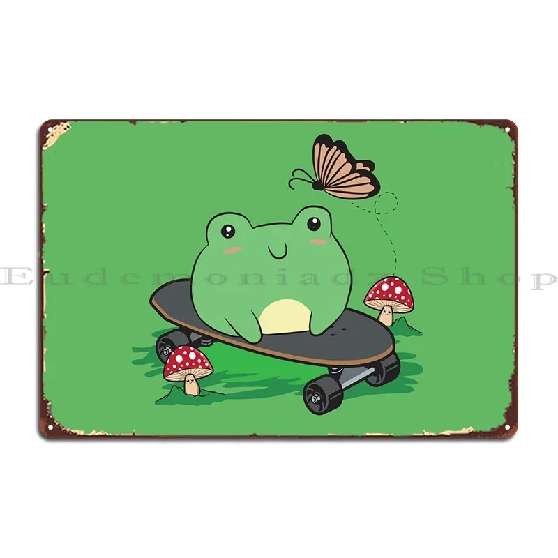 

Skateboarding Kawaii Frog Metal Plaque Poster Classic Bar Vintage Cave Designs Tin Sign Poster