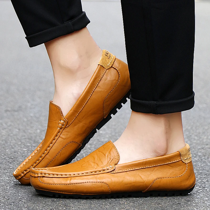 Heren Lederen Schoenen Handgemaakte Hoogwaardige Loafers Zomer Nieuw 2023 Outdoor Casual Rijschoenen Sneakers Heren Luxe Grote Maat 47