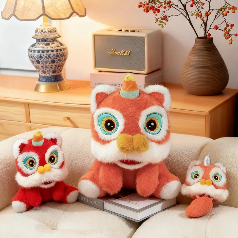 

Очаровательный китайский танец льва, плюшевый брелок, праздничный Новый год, счастливый шарм, мягкие игрушки, милая танцующая фигурка льва для торжеств