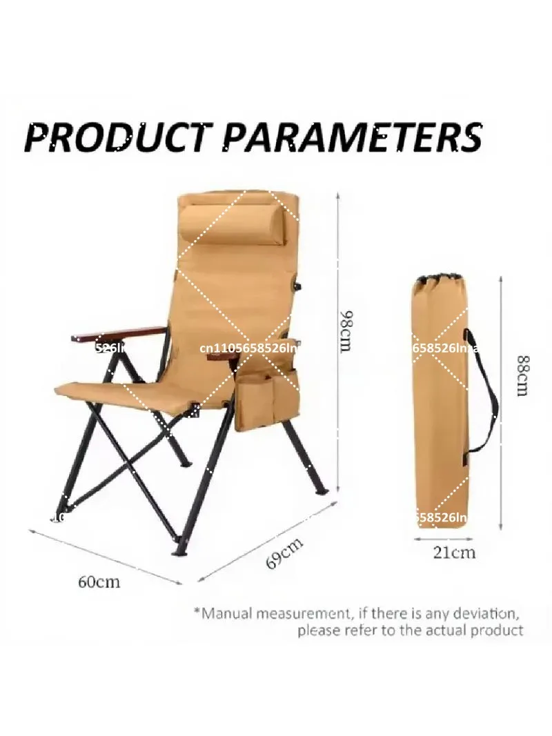 High Back Folding Camping Chair with Cup Holder, Portable Outdoor Nap Chair for Beach Picnic
