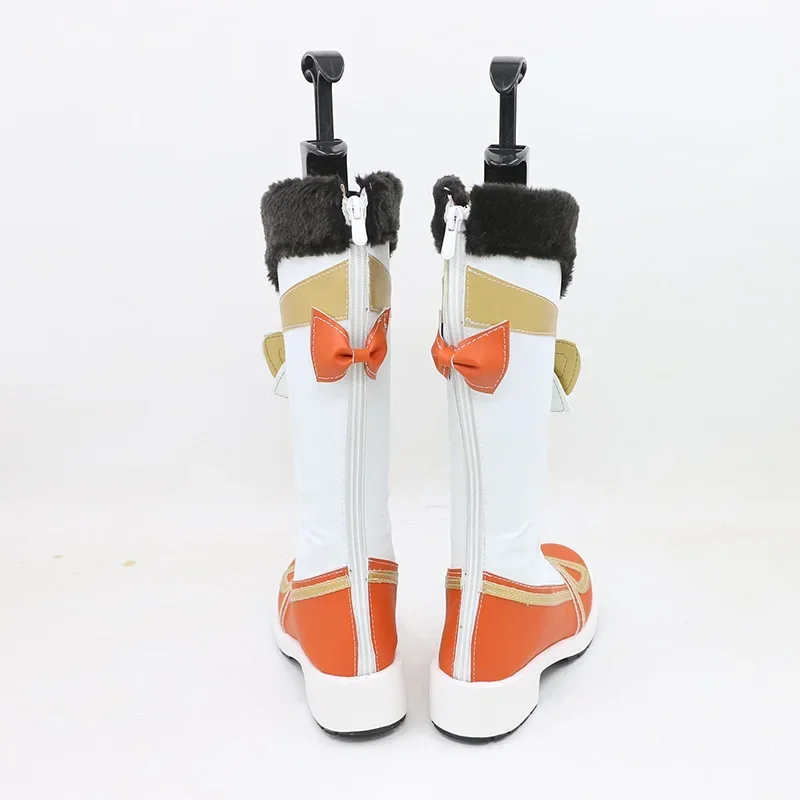 Yaoyao Scarpe Cosplay Genshin Impact Scarpe in pelle PU Stivali di Carnevale di Halloween Puntelli Cosplay Realizzati su misura