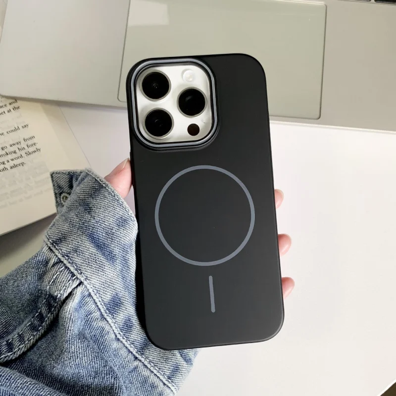 

Soft and smooth thin ring magnetic case for iPhone 16, 15, 14 Plus, 13, 12, 11 Pro Max, lens protection and anti drop case