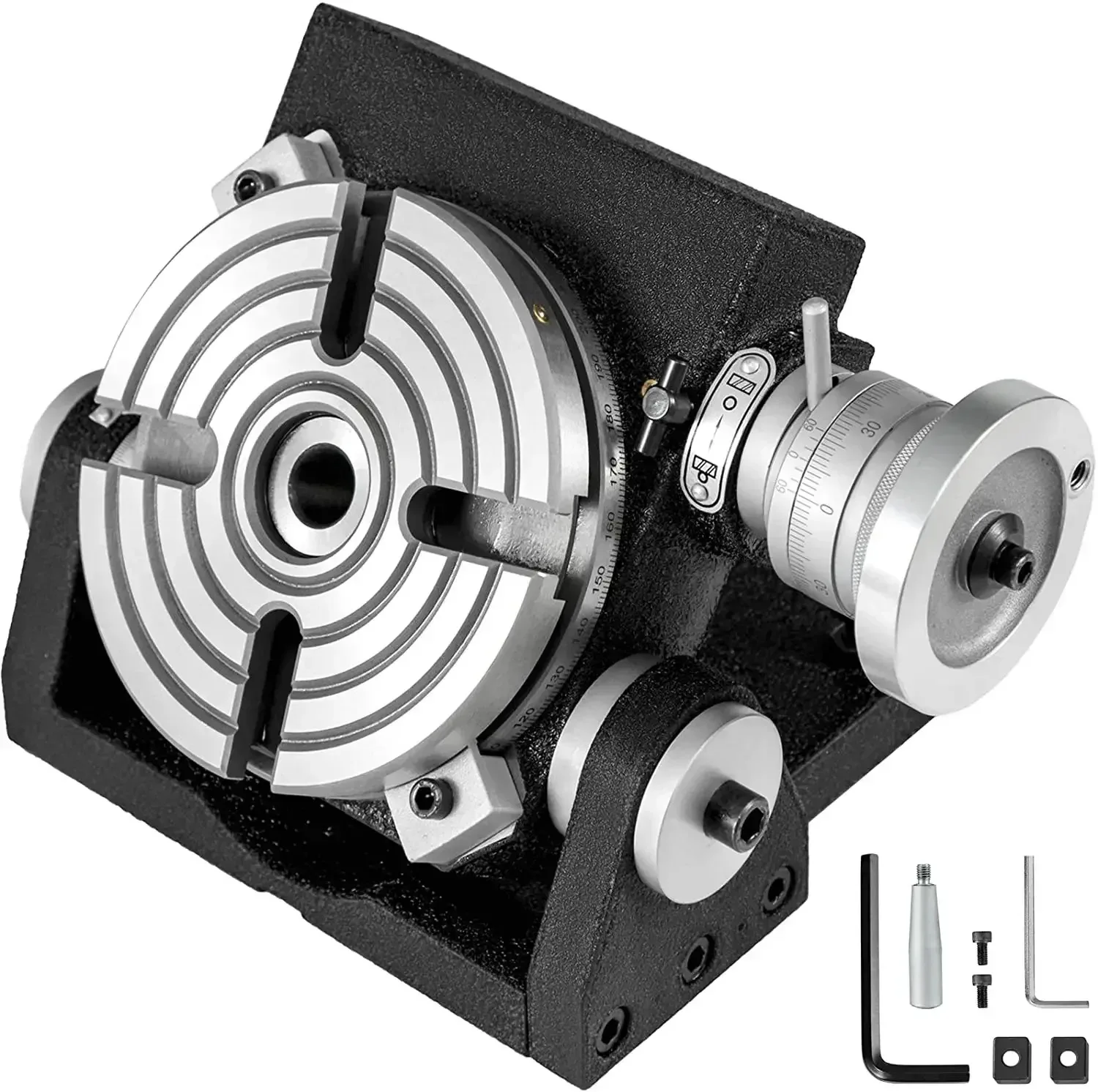Horizontal & Vertical Dual Purpose Rotary Indexing Table, 0-360 Degree Precision Rotation Machining Worktable, Metal Working DIY