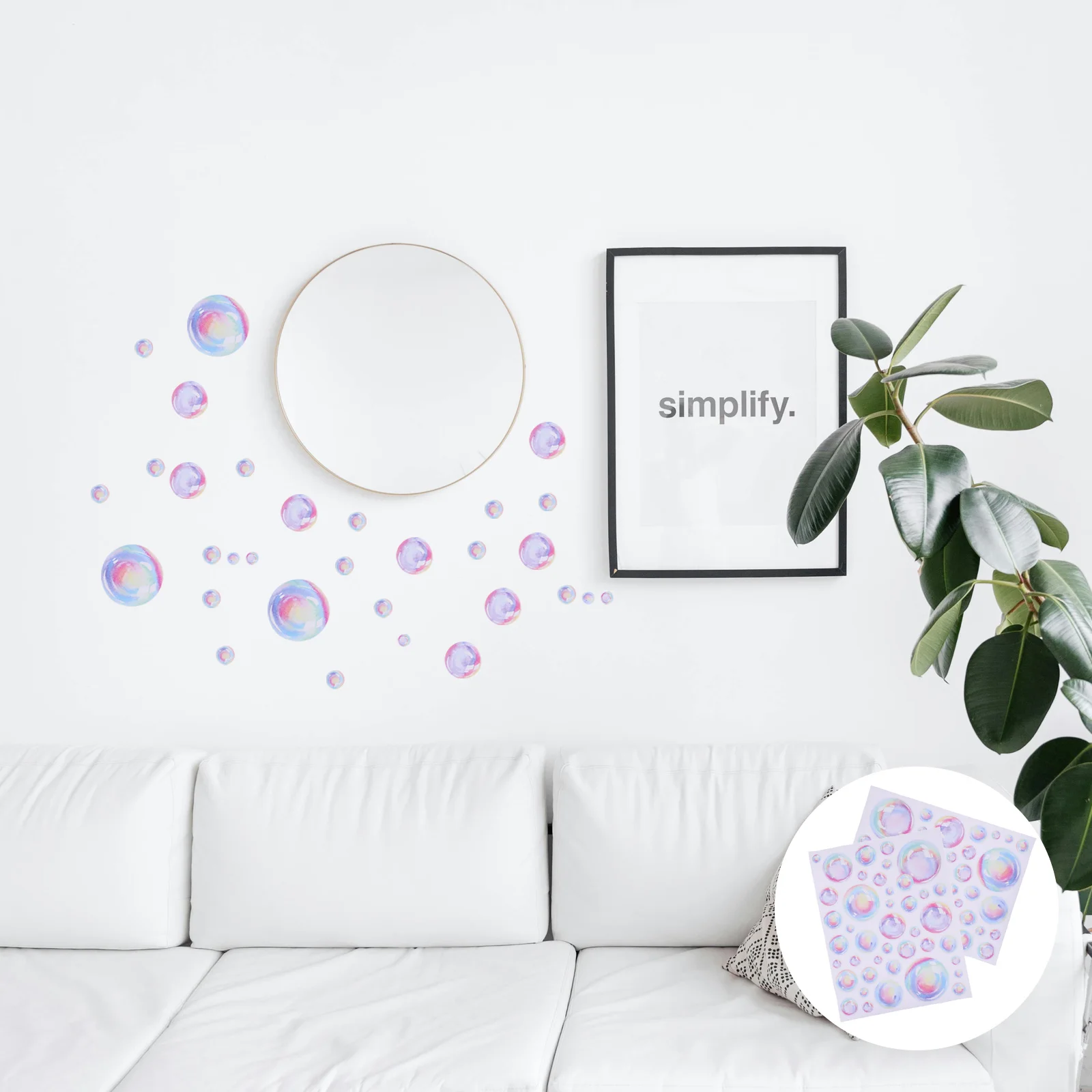 

1 set 1 Set Ocean Theme Bubbles Wall Sticker Pvc Removable Decorative Living Room Wall Art Peel Stick Diy Home Bedroom Wallpaper