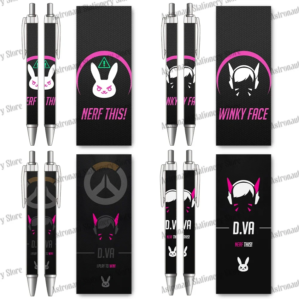 1PCS Overwatch2 Dva Gel Pen Cute Rabbit Nerf This Winky Face I Play To Win Game Stationery Black Refills Caneta Office Supplies