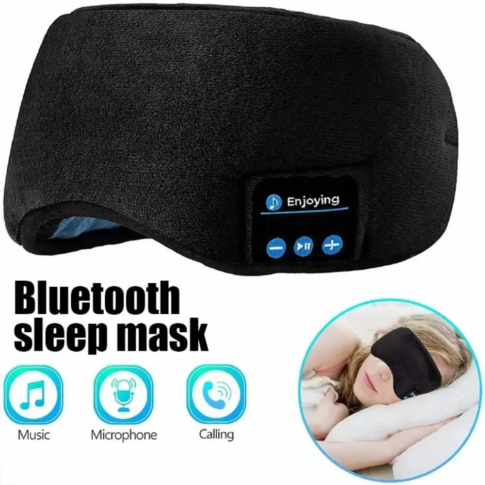 Universal Breathable 3D Sleep Mask Adjustable Soft Blockout Light Eye Cover Wireless Music Play Sleeping Eyeshade Airplane