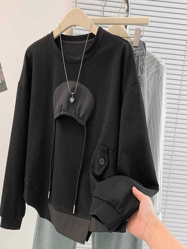 เสื้อฮู้ดดี้ทรงหลวมสไตล์ลำลองสำหรับฤดูใบไม้ร่วง ดีไซน์หรูหรา ใส่สบาย เหมาะกับทุกสภาพอากาศ