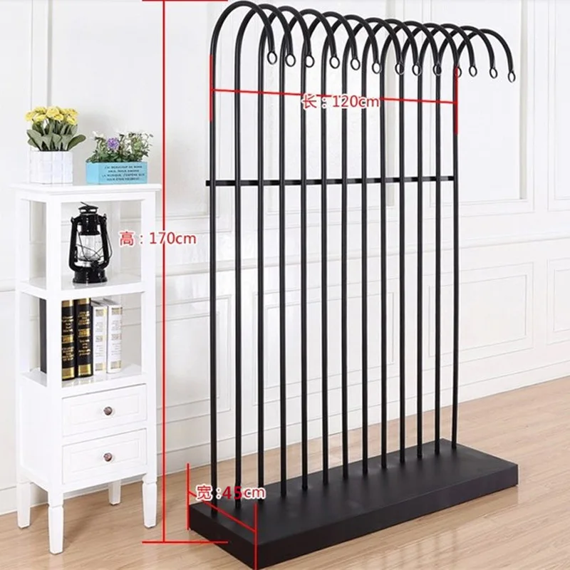 Clothing store display rack, wrought iron middle island rack, floor    hanger