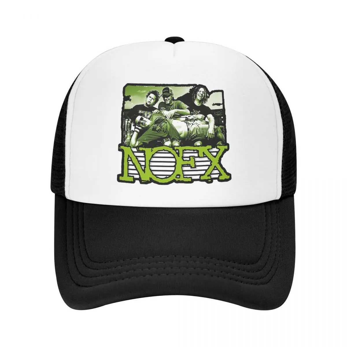 Retro NOFX Rock Band Accessories Mesh Foam Trucker Hat Summer Outdoor Pop-punk Music Mesh-back Baseball Cap Fashion Adjustbale