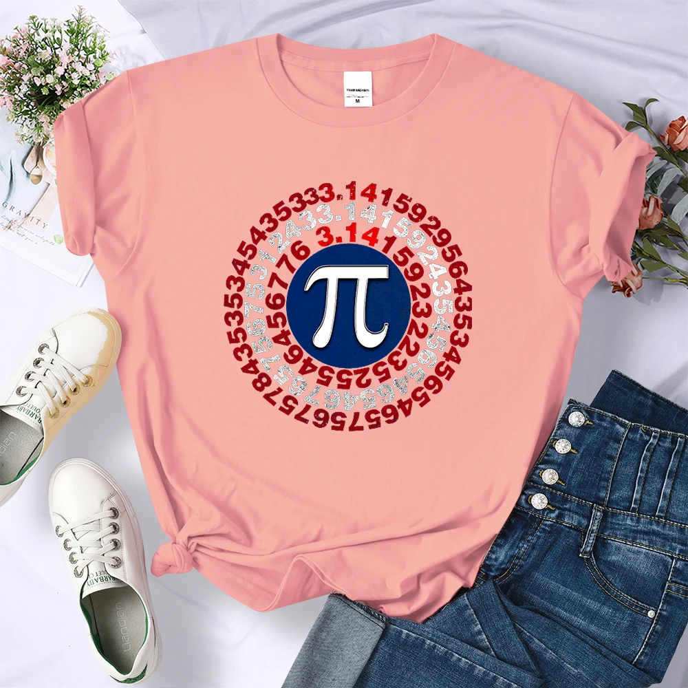 Funny Pi Π Spiral Mathematics Geometry Women T-Shirt Fashion Casual Tshirts Street Breathable Tee Shirt Hip Hop Summer T Shirts