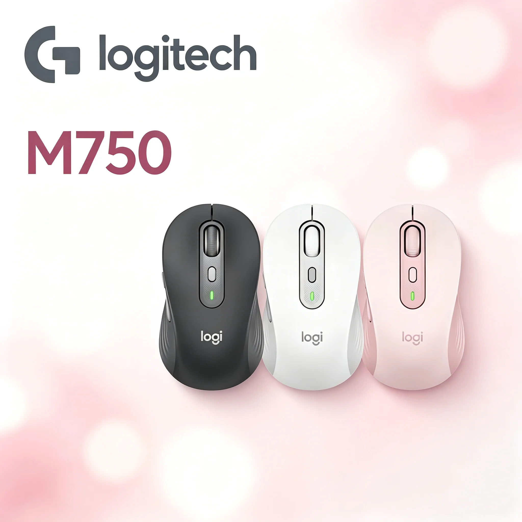 Logitech M750 Dual‑Link Bluetooth Logi‑Bolt Mice,400‑4000 DPI Sensitivity Adjustment,6‑Key Ergonomic Silent Mouse For Work And H